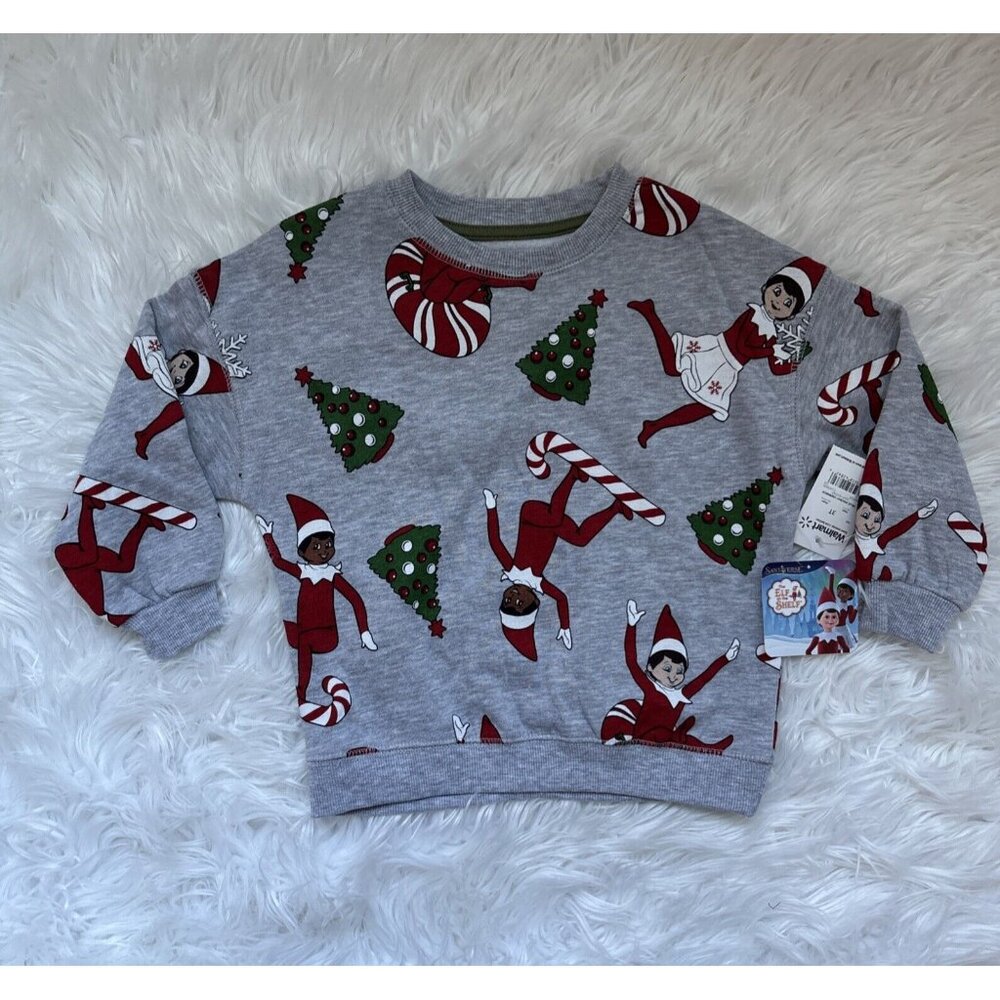 Little Kid’s Elf On The Shelf Christmas Holiday Sweater, Size 3T